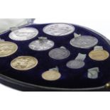 SPECIMEN COLLECTION WITH COINS DATED 1887 the eleven coin set including gold £5 five pounds coin,