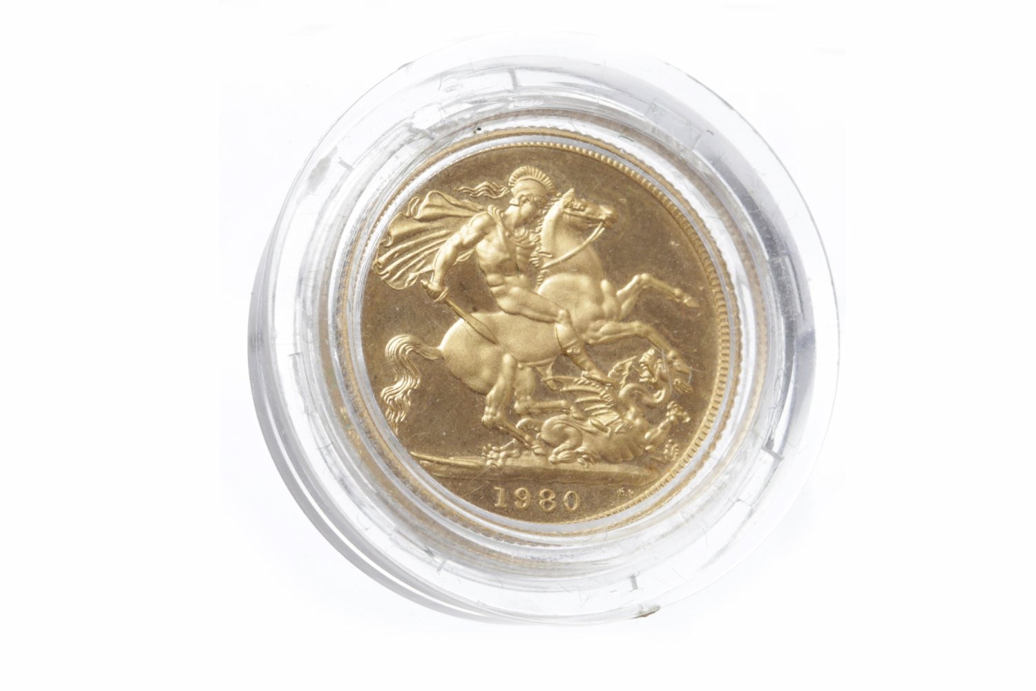 GOLD PROOF SOVEREIGN DATED 1980 in capsule, in box,