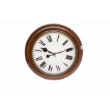 LATE 19TH CENTURY MAHOGANY FRAMED CIRCULAR WALL CLOCK of large proportion,