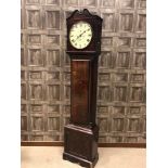 EARLY 19TH CENTURY FLAME MAHOGANY LONGCASE CLOCK by Geo. Patrick, Greenwich, the 11.