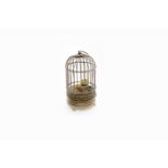 SMALL 'BIRD IN CAGE' MUSICAL AUTOMATON TIMEPIECE of Victorian design, contained in a brass case,