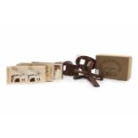 TWO 'PERFECSCOPE' STEREOSCOPES BY UNDERWOOD & UNDERWOOD the wooden stereoscopic frame with engraved