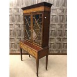 MAHOGANY COMPOSED BOOKCASE ON STAND the upper section with moulded dentil cornice,