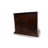 VICTORIAN WALNUT TABLE TOP STATIONARY BOX with two hinged doors,