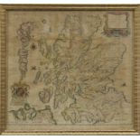 RICHARD BLOME - A MAPP OF THE KINGDOME OF SCOTLAND hand-coloured, 38cm x 40cm,