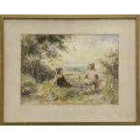 TOM PATERSON (SCOTTISH 20TH CENTURY), GIRLS AT THE SHORE and PICNIC watercolour on paper,