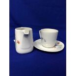 'WIUTERLIUG' SCHWARZENBACH BAVARIA PORCELAIN TEA WARE including milk, six tea cups, sugar,