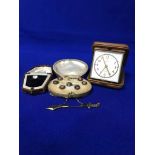 LOT OF VINTAGE COSTUME JEWELLERY AND MEDALLIONS including soe 9ct gold pieces and small silver