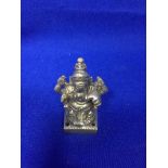 MINIATURE SILVER GANESH FIGURE