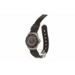 LADY'S TAG HEUER PROFESSIONAL 200M QUARTZ STAINLESS STEEL WRIST WATCH the round black dial with