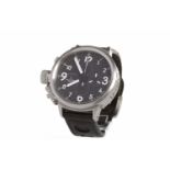 GENTLEMAN'S U-BOAT ITALO FONTANA STAINLESS STEEL AUTOMATIC WRIST WATCH the round black dial with