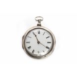EARLY NINETEENTH CENTURY SILVER PAIR CASED POCKET WATCH signed movement Eaton, London,