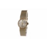 LADY'S ETERNA-MATIC NINE CARAT GOLD AUTOMATIC WRIST WATCH the round white dial with applied gold