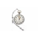 HELVETIA MILITARY ISSUE POCKET WATCH the round white dial with Arabic numerals,