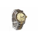 LADY'S ROLEX OYSTER PERPETUAL DATE BI COLOUR STAINLESS STEEL AUTOMATIC WRIST WATCH originally