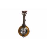 LATE NINETEENTH CENTURY AUSTRO-HUNGARIAN SILVER ENAMELLED KEYLESS WIND BANJO WATCH unsigned