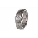 LADY'S MAURICE LACROIX STAINLESS STEEL QUARTZ WRIST WATCH the round mirror dial lacking numerals,