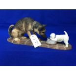 BORDER FINE ARTS FIGURE MODELLED AS 'GERMAN SHEPHERD AND WEST HIGHLAND TERRIER' A4676;
