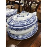 VICTORIAN BLUE AND WHITE DINNER SERVICE