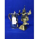 LOT OF SILVER PLATE including a silver candle snuffer,