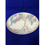 CARLTON WARE 1930s 'TUBELINED TREE' PATTERN CHARGER blue backstamp, pattern number 8309 3963, 32.