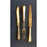 CONTINENTAL SILVER HANDLED CARVING SET comprising a skewer and knife,