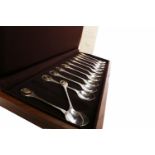 SET OF TWELVE SILVER 'THE ROYAL SOCIETY FOR THE PROTECTION OF BIRDS' SPOONS maker John Pinches Ltd,