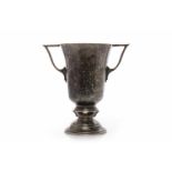 GEORGE VI SILVER TWO HANDLED TROPHY CUP maker's mark rubbed (C?& Co inside a shield),