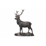 MODERN FILLED SILVER TABLE FIGURE OF A STAG maker Camelot Silverware Ltd, Sheffield 2007,