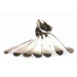 SET OF FIVE REGENCY SILVER DESSERT SPOONS maker James Beebe, London 1817,