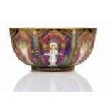 WEDGWOOD FAIRYLAND LUSTRE 'GEISHA OR ANGELS' PATTERN OCTAGONAL BOWL designed by Daisy Makeig Jones