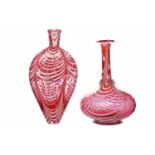 NAILSEA RUBY GLASS FLASK 22cm long;