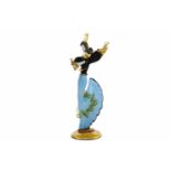 MURANO GLASS FIGURE OF A DANCER on a circular base,
