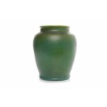 ROYAL LANCASTRIAN GREEN POTTERY VASE baluster shaped vase, mottled green,