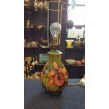 MOORCROFT 'ORCHID' PATTERN VASE of squat baluster form, decorated with tube-lined designs in pink,