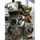 LOT OF WATCHES AND COSTUME JEWELLERY