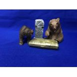 LOT OF COLLECTABLES including two carved wooden bears,