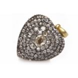 IMPRESSIVE EARLY NINETEENTH CENTURY OLD MINE CUT DIAMOND SET LOCKET with a central old cut diamond