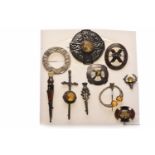 GROUP OF VARIOUS SCOTTISH BROOCHES including a large circular example by Robert Allison of Iona and