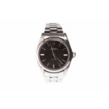 GENTLEMAN'S ROLEX OYSTER PERPETUAL PRECISION AUTOMATIC STAINLESS STEEL WRIST WATCH the round black