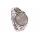 GENTLEMAN'S OMEGA AUTOMATIC CHRONOMETER SEAMASTER STAINLESS STEEL WRIST WATCH the round grey dial