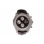 GENTLEMAN'S BREITLING FOR BENTLEY STAINLESS STEEL AUTOMATIC CHRONOMETER WRIST WATCH the round black