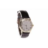 MID SIZE GIRARD-PERREGAUX MANUAL WIND WRIST WATCH the round dial with gold coloured Roman numerals,