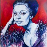 * MARCUS RAYNAL HISLOP, SOFIA LOREN oil on canvas,