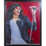 * MARCUS RAYNAL HISLOP, JOEY RAMONE oil on canvas, signed and dated '16 124cm x 98.