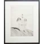 * JOHN BELLANY CBE RA HRSA (SCOTTISH 1942 - 2013), FISH TOTEM (1970) sugarlift etching, signed,