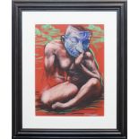 * FRANK MCFADDEN, MASKED STUDY pastel on paper, signed 59cm x 44cm Mounted,