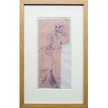 * ALASDAIR GRAY (b 1934 - ) STUDY OF A YOUNG WOMAN pencil on paper 50cm x 22cm Mounted,