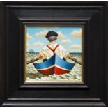 * GRAHAM MCKEAN, MAN AT SEA oil on board, signed 20cm x 20cm Framed.