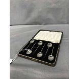 LOT OF SILVER PLATED WARE along with six silver coffee spoons